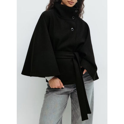 Women's High Collar Cape Coat – Luxurious and Elegant Winter Coat 5