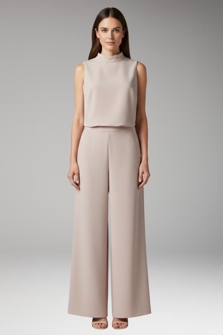 Women's Jumpsuit with High Collar and Wide Legs 0