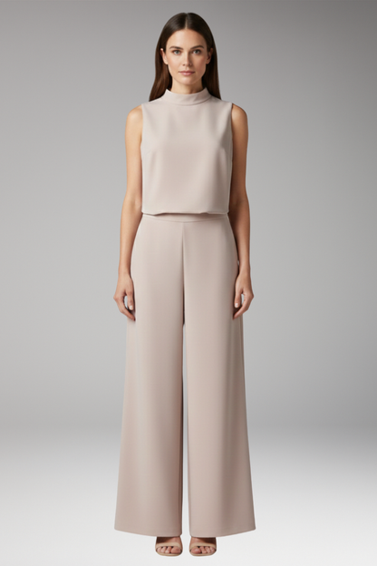 Women's Jumpsuit with High Collar and Wide Legs 0