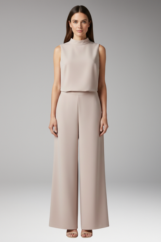 Women's Jumpsuit with High Collar and Wide Legs 0