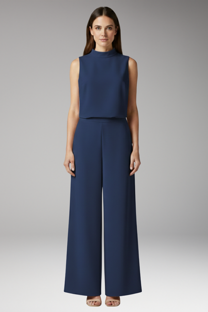 Women's Jumpsuit with High Collar and Wide Legs 7