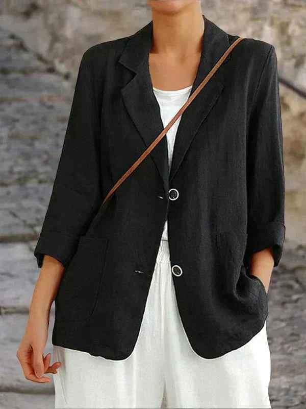 Women's Linen Blazer - Stylish and Lightweight 0
