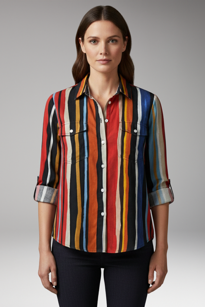 Women's Loose-Fit Shirt with Flowing Design and Versatile Style 0