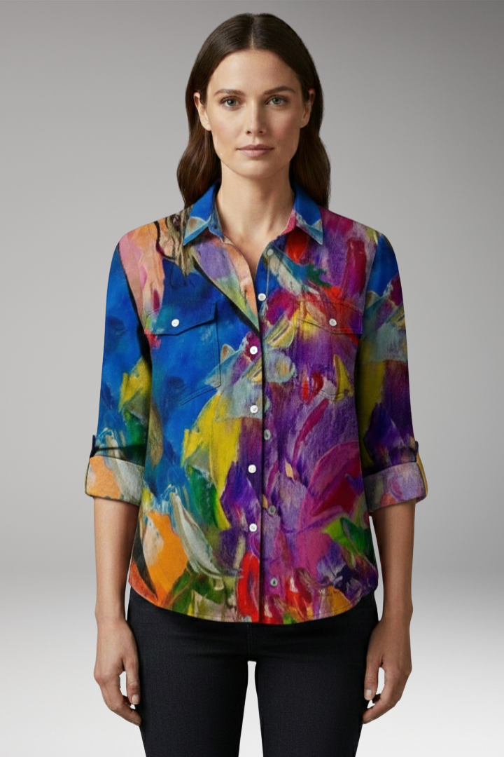 Women's Loose-Fit Shirt with Flowing Design and Versatile Style 7
