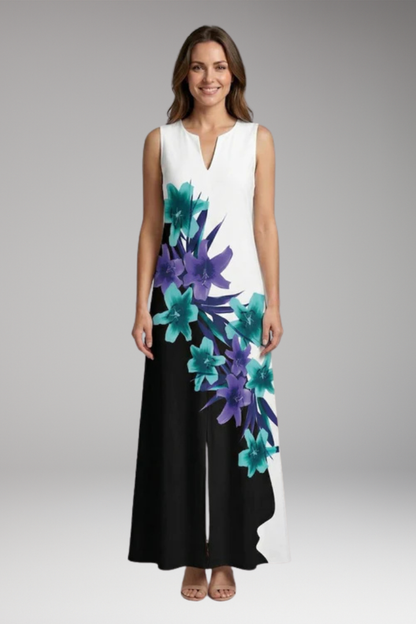 Women's Maxi Dress with V'Neck and Butterfly Print 5