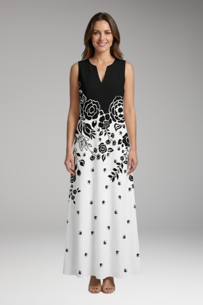 Women's Maxi Dress with V'Neck and Butterfly Print 9