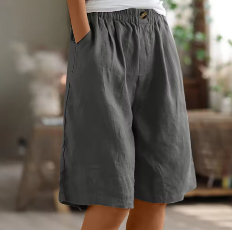 Women's Shorts | Elastic Waist Loose Fit Pocket 1