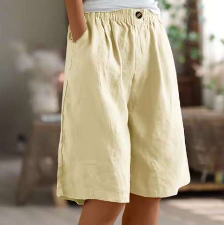 Women's Shorts | Elastic Waist Loose Fit Pocket 2