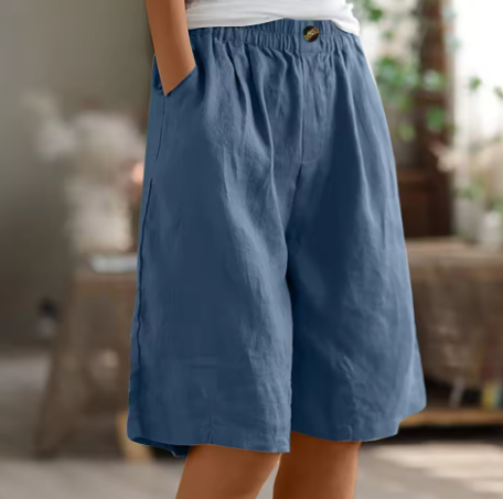 Women's Shorts | Elastic Waist Loose Fit Pocket 3