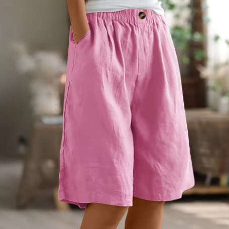 Women's Shorts | Elastic Waist Loose Fit Pocket 4