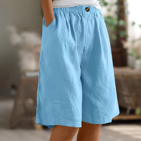 Women's Shorts | Elastic Waist Loose Fit Pocket 6
