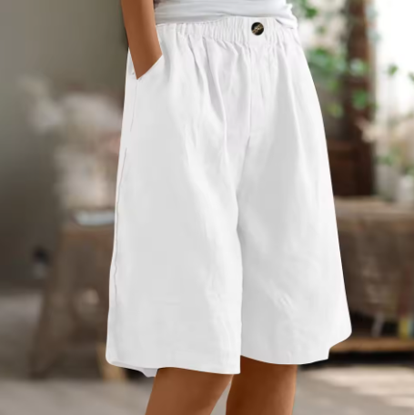 Women's Shorts | Elastic Waist Loose Fit Pocket 9