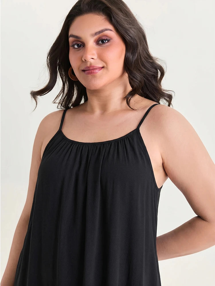 Women's Solid Color Backless Cami Dress 3