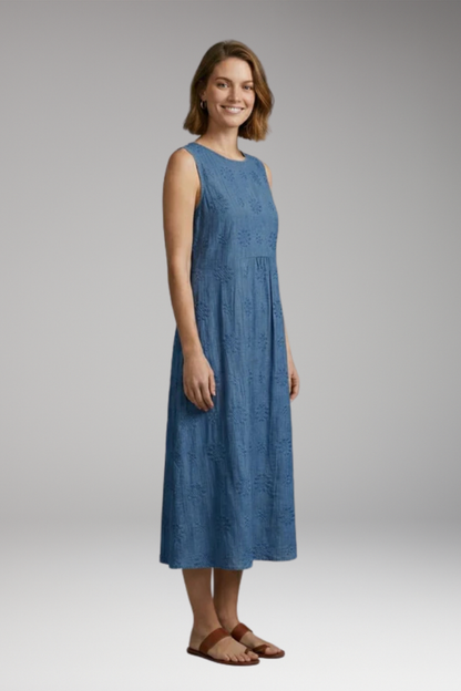 Women's Spring'Summer Dress with Round Neck and Pockets 2