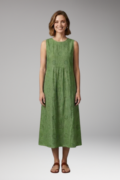 Women's Spring'Summer Dress with Round Neck and Pockets 5