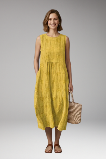 Women's Spring'Summer Dress with Round Neck and Pockets 6