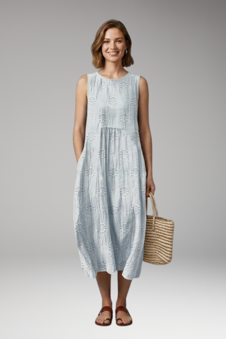 Women's Spring'Summer Dress with Round Neck and Pockets 7
