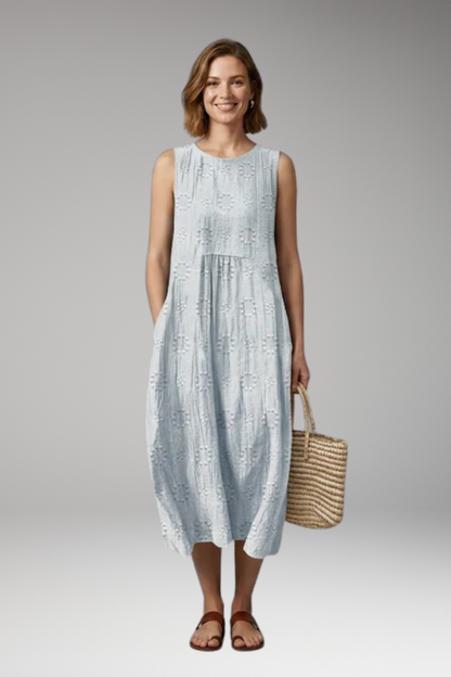 Women's Spring'Summer Dress with Round Neck and Pockets 7