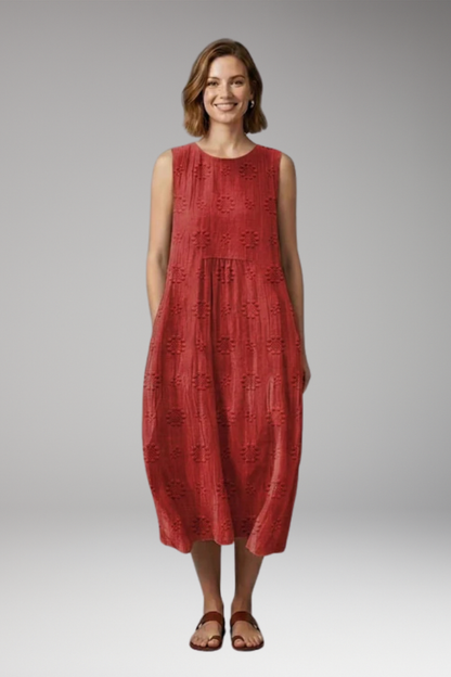 Women's Spring'Summer Dress with Round Neck and Pockets 8