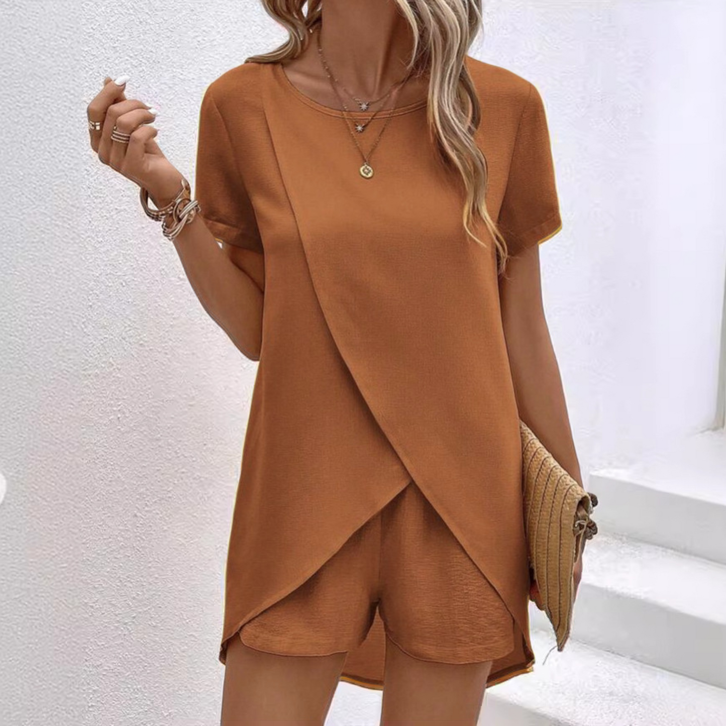 Women's Summer Co-ord Set | Short Sleeve Top Shorts 5