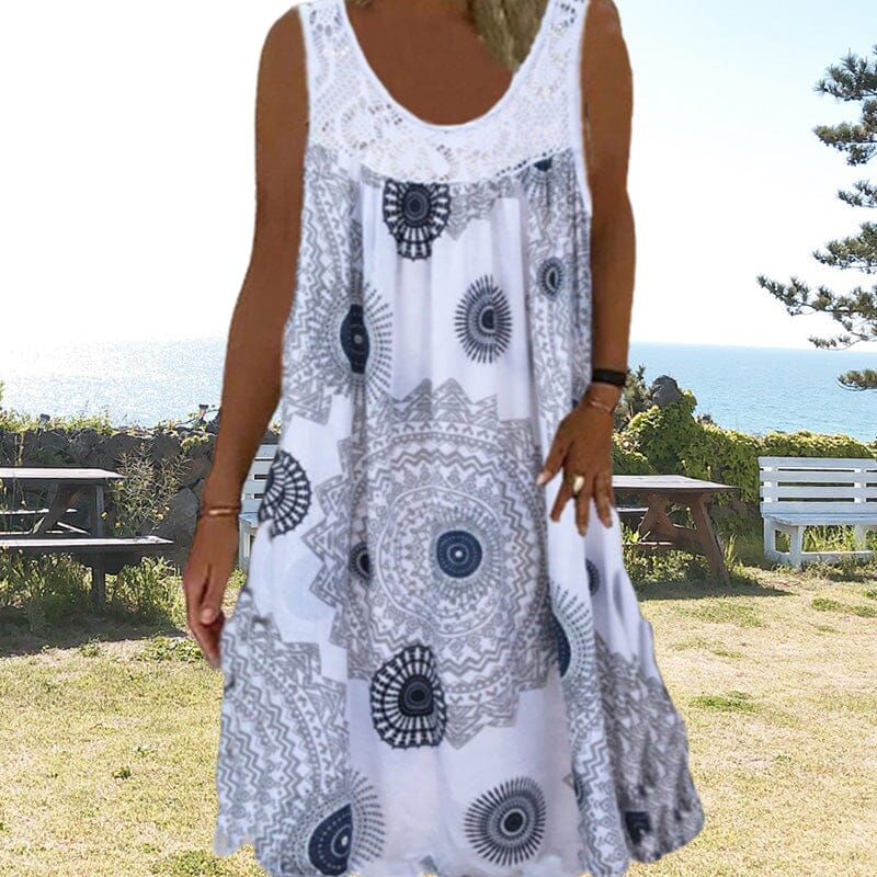 Women's Summer Dress | Geometric Print Style Midi 0
