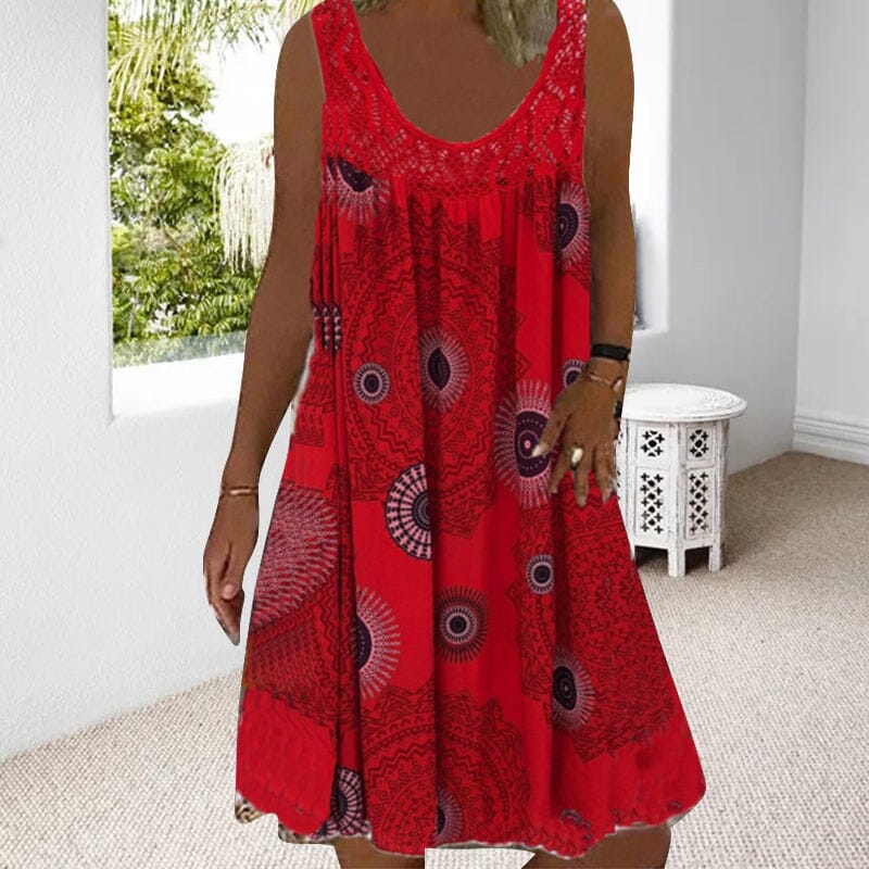 Women's Summer Dress | Geometric Print Style Midi 3