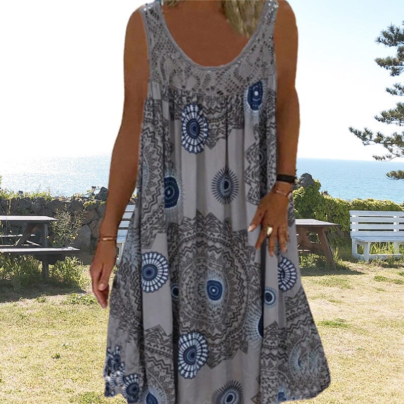 Women's Summer Dress | Geometric Print Style Midi 4