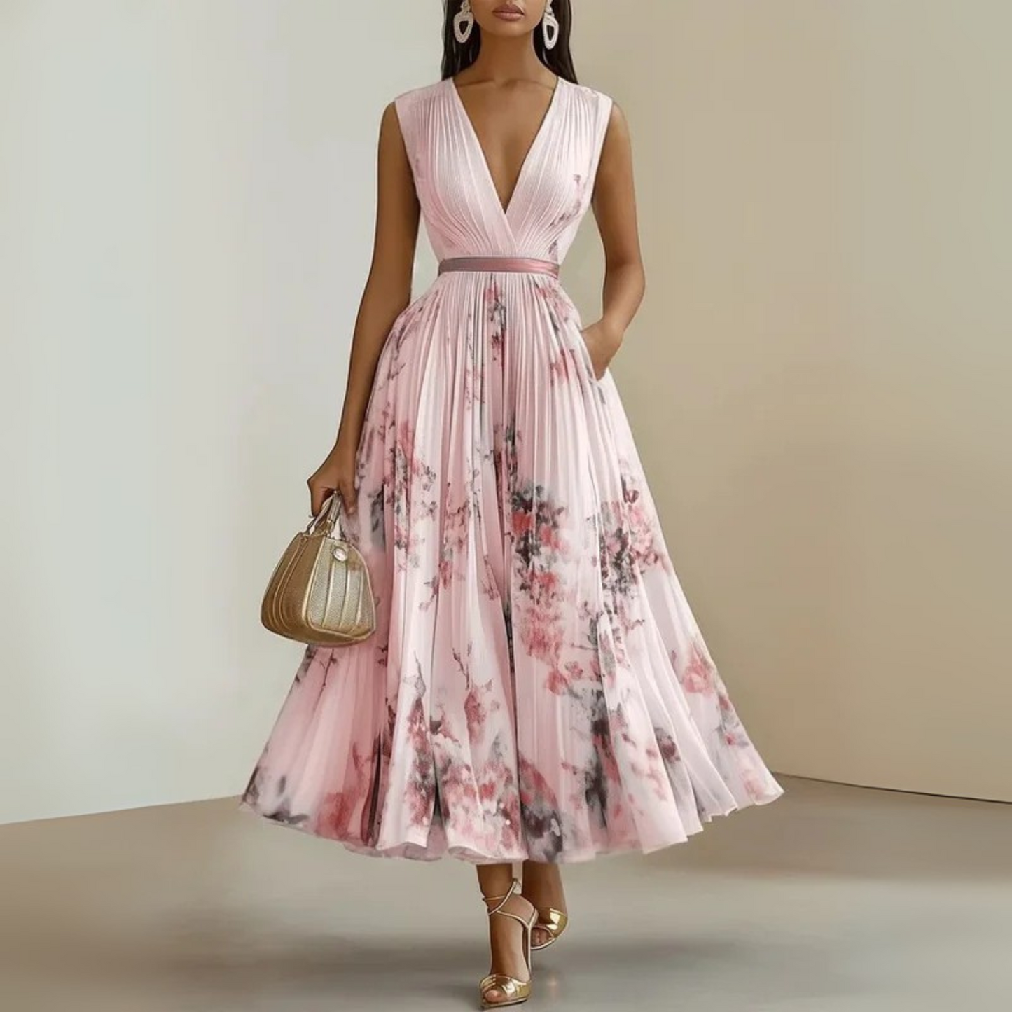 Women’s Summer Dress | Pleated Sleeveless Maxi 2