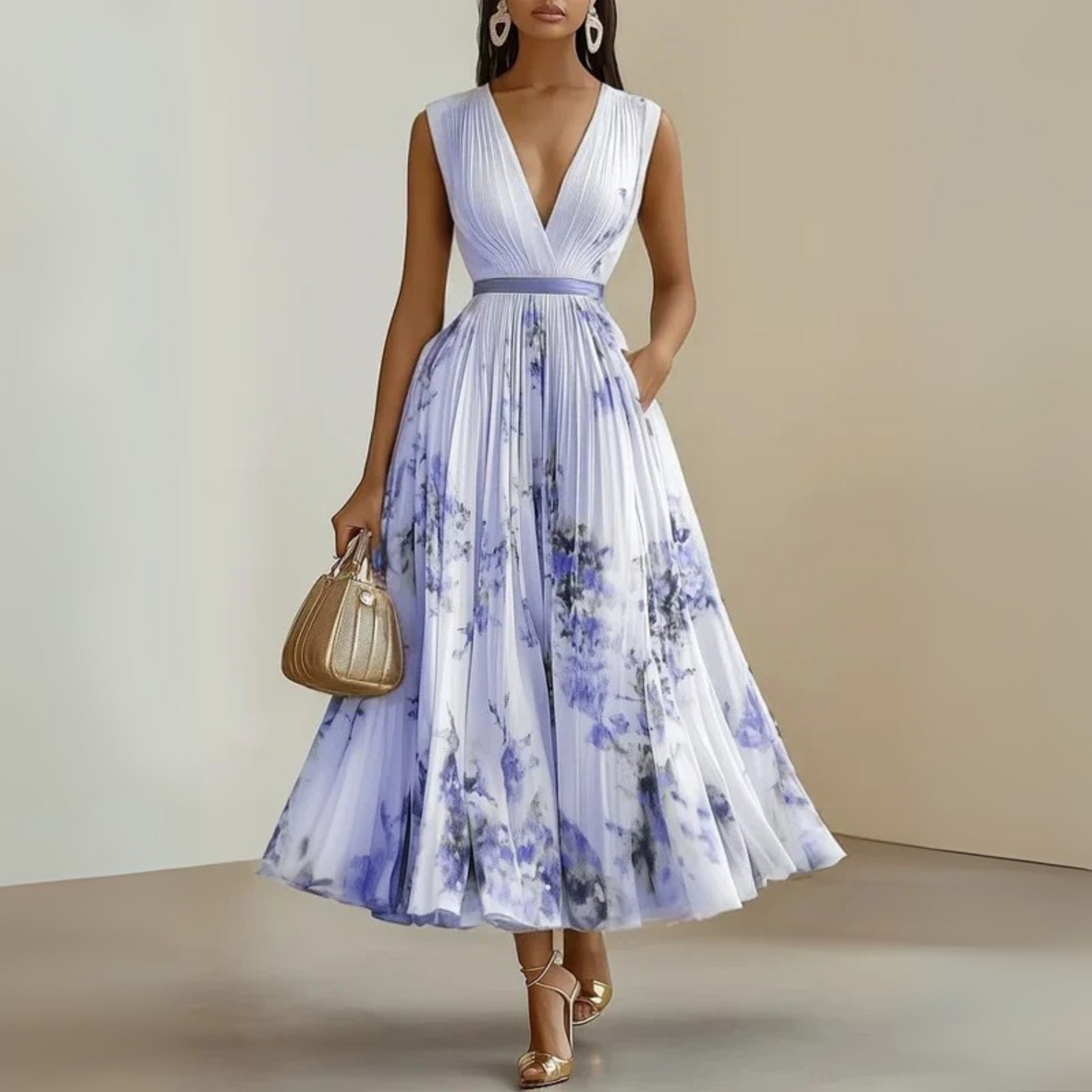 Women’s Summer Dress | Pleated Sleeveless Maxi 5