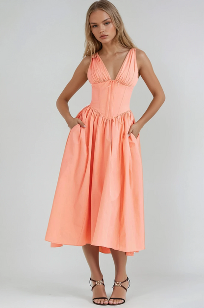 Women’s Summer Dress | Sleeveless V-Neck Midi 2