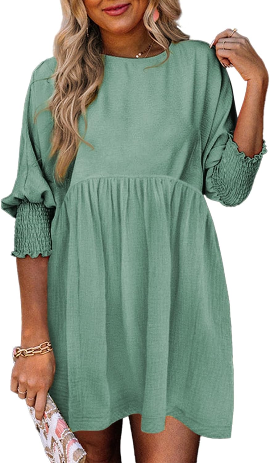 Women's Summer Dress | Smocked Cuff Mini 8