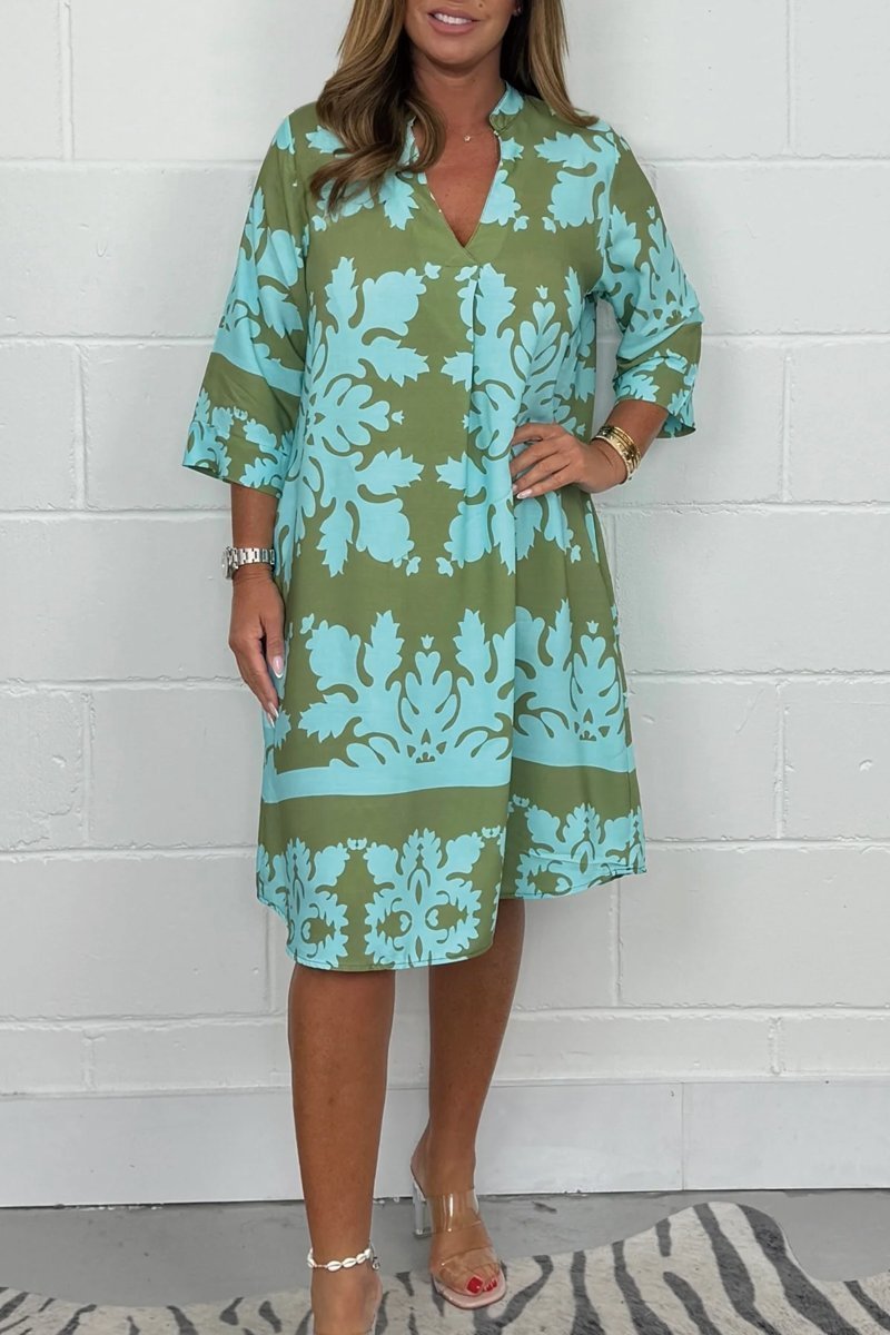 Women’s Summer Dress | Three Quarter Sleeve Midi 0