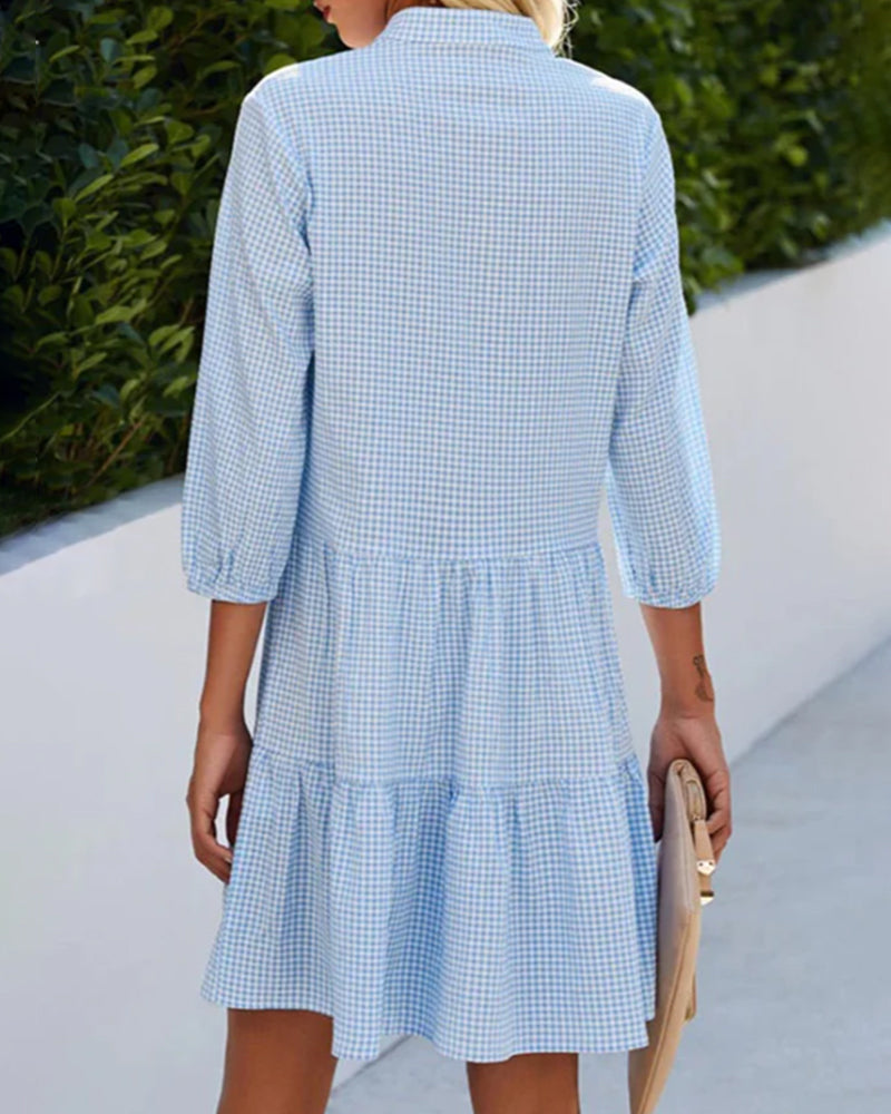 Women’s Summer Dress | V-Neck Mini Button Front 3