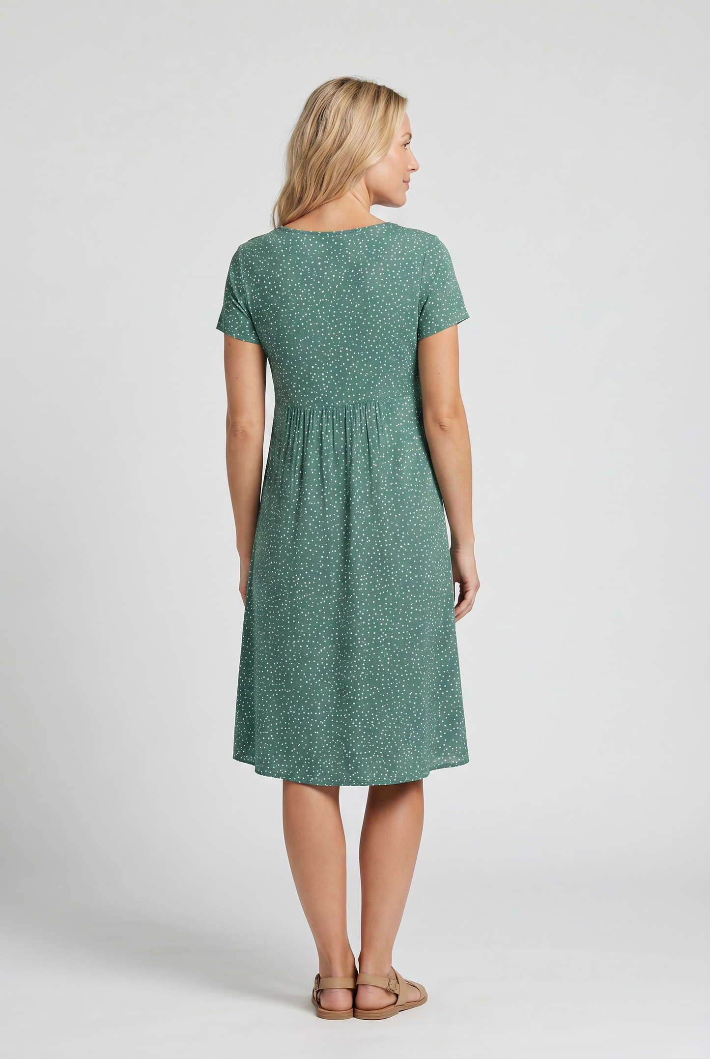 Women's Summer Dress | V Neck Short Sleeve Midi 4