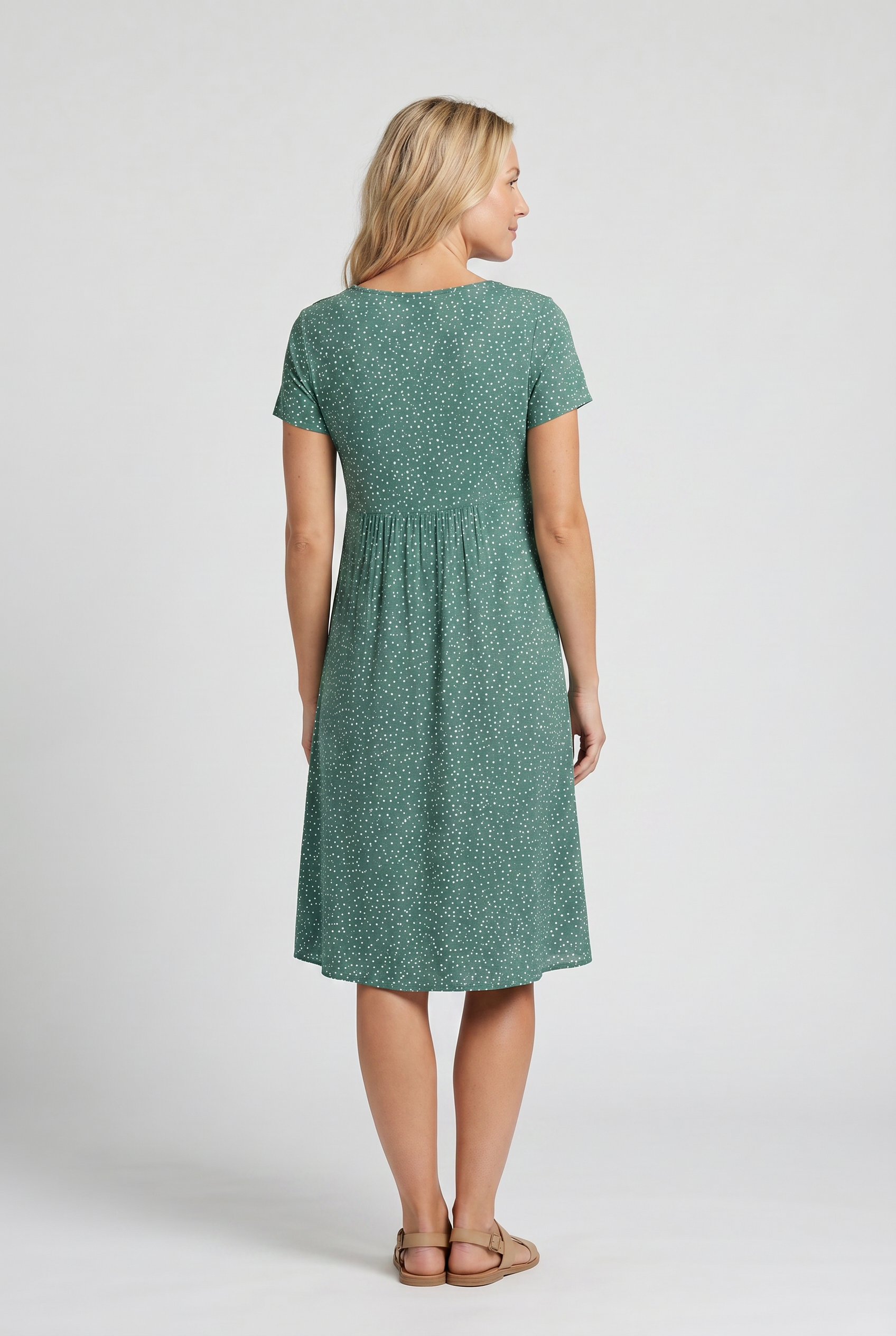 Women's Summer Dress | V Neck Short Sleeve Midi 4