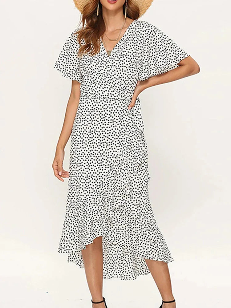 Women’s Summer Dress | Wrap Ruffle Midi 1
