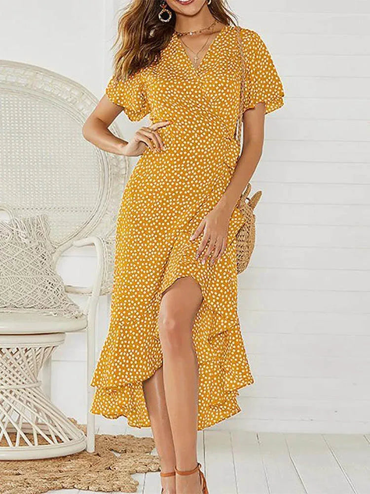 Women’s Summer Dress | Wrap Ruffle Midi 2