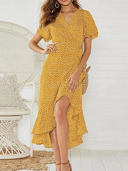 Women’s Summer Dress | Wrap Ruffle Midi 2