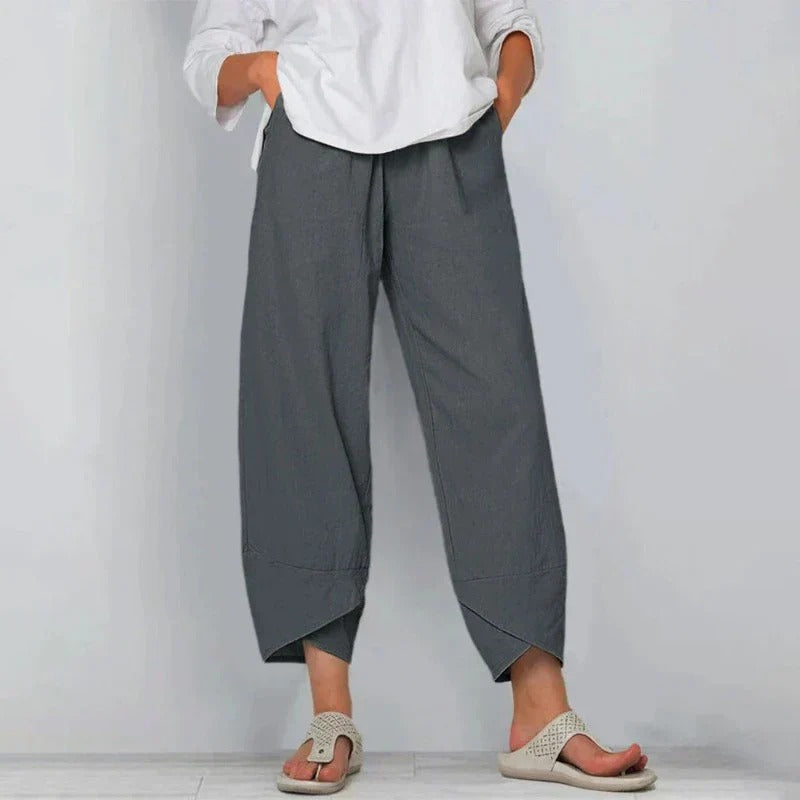 Women's Summer Pants | Wide Leg Cropped Hem 4