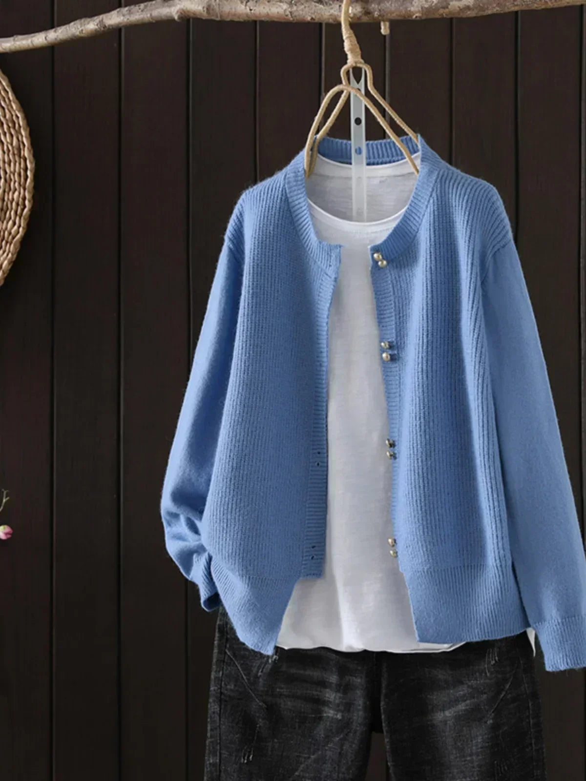 Women's Sweater | Button Front Ribbed Cuffs 1