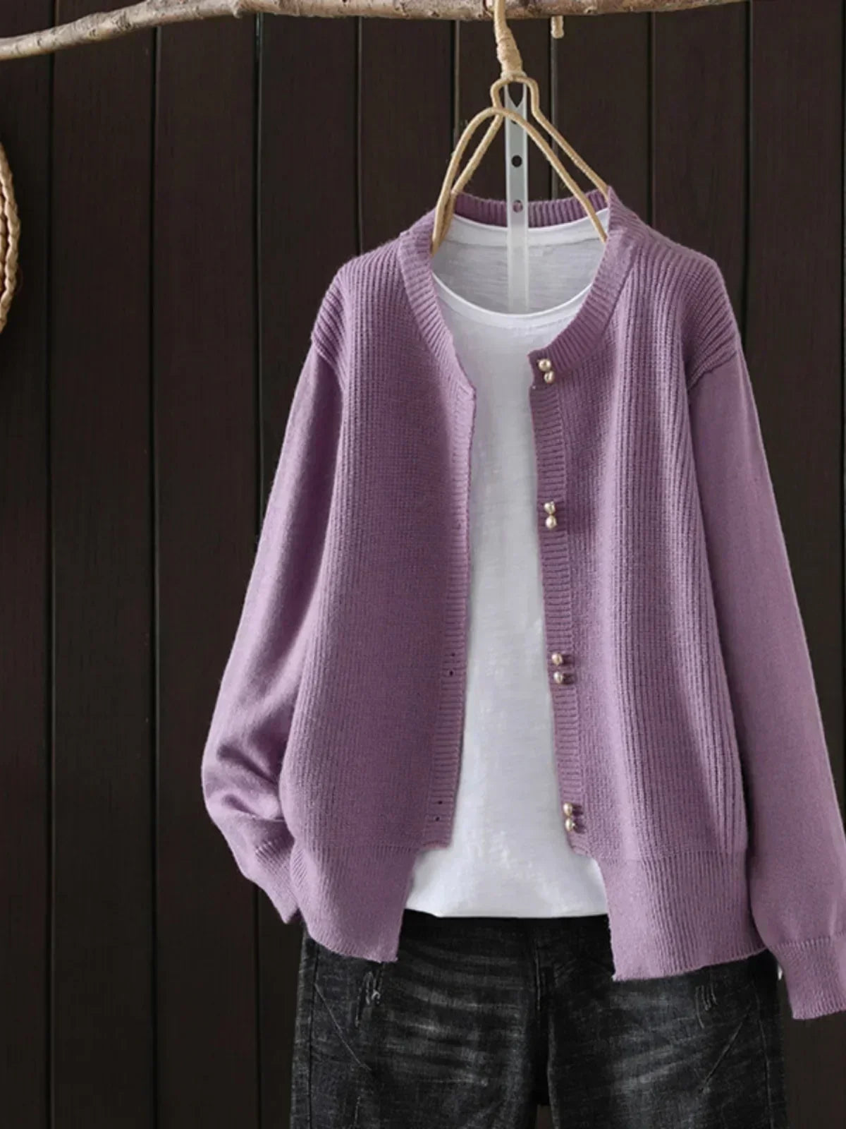 Women's Sweater | Button Front Ribbed Cuffs 3