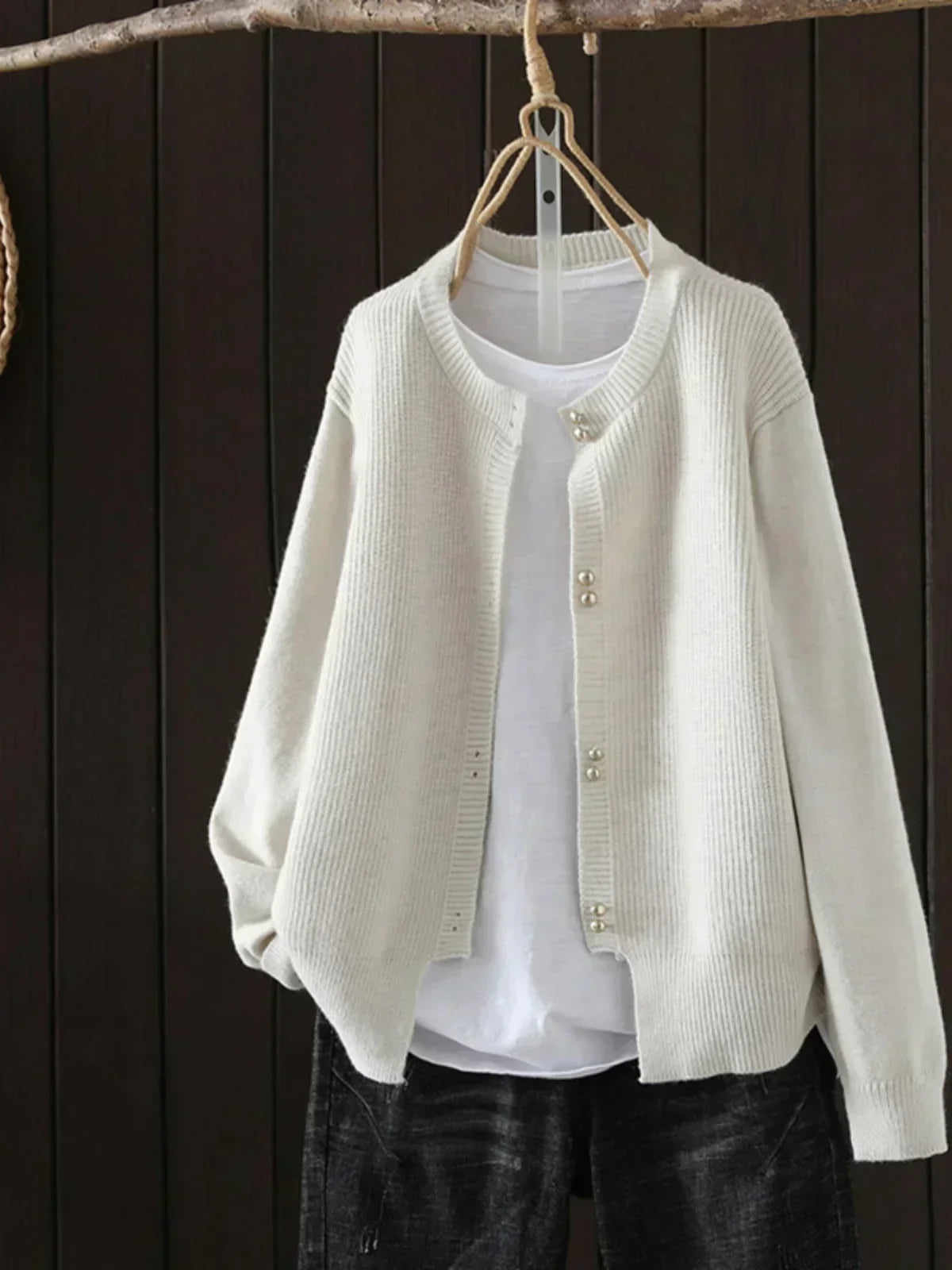 Women's Sweater | Button Front Ribbed Cuffs 4