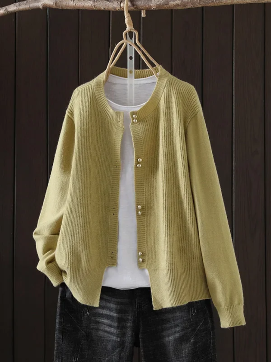 Women's Sweater | Button Front Ribbed Cuffs 5