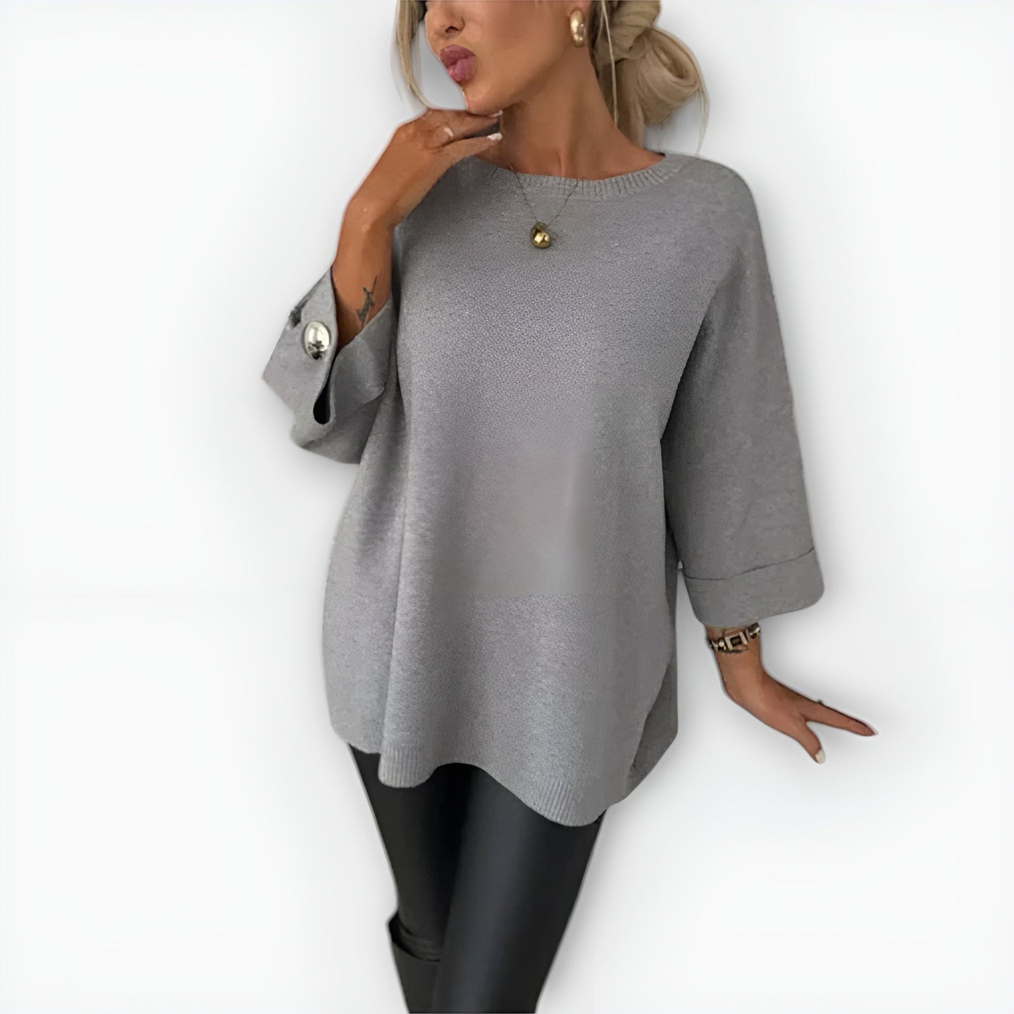 Women’s Sweater | Oversized Three-Quarter Sleeve 0