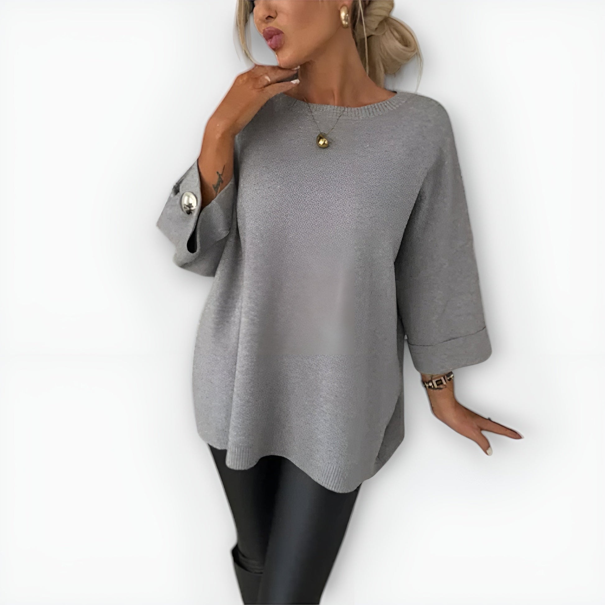 Women’s Sweater | Oversized Three-Quarter Sleeve 0
