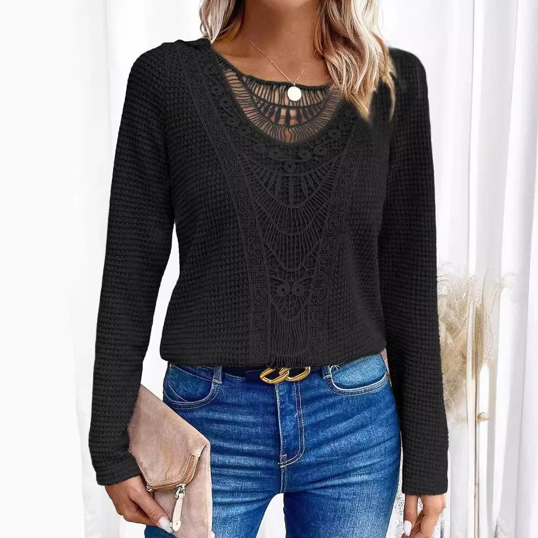 Women's Sweater | Textured Crochet Detail 2
