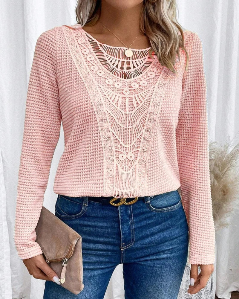 Women's Sweater | Textured Crochet Detail 3
