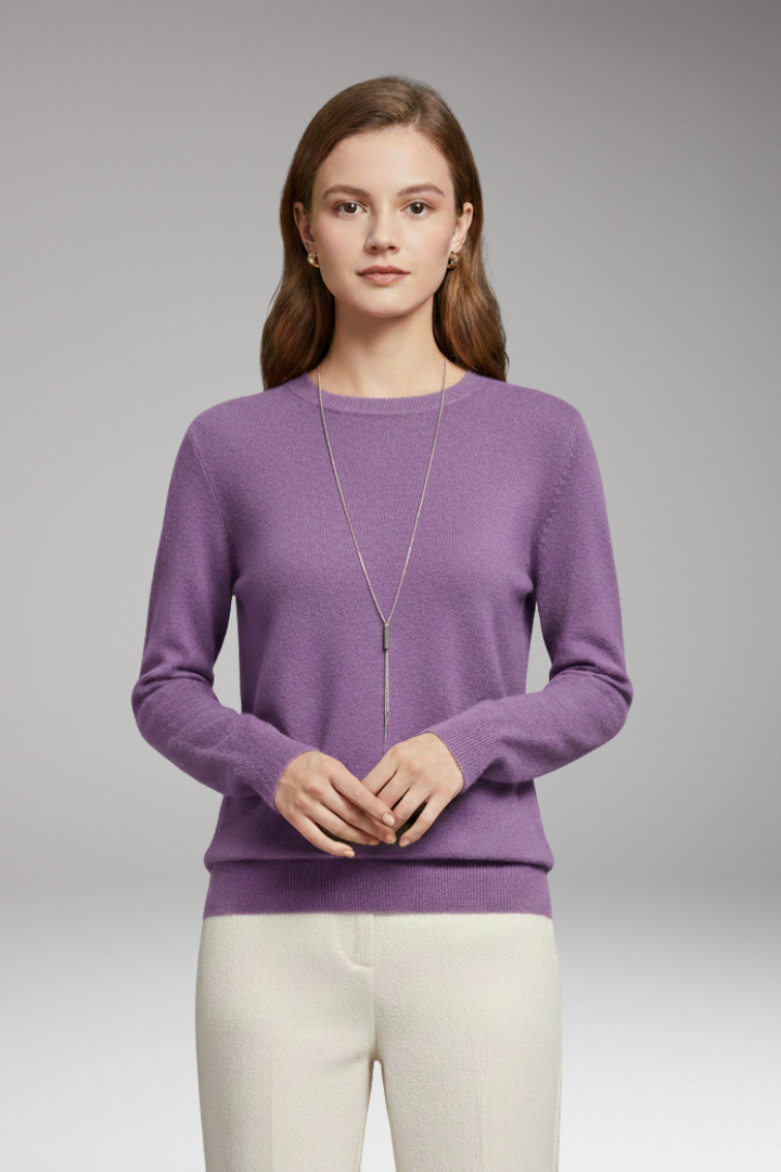 Women's Sweater with O-Neckline and Long Sleeves 0