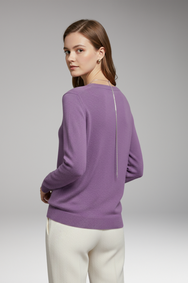 Women's Sweater with O-Neckline and Long Sleeves 2