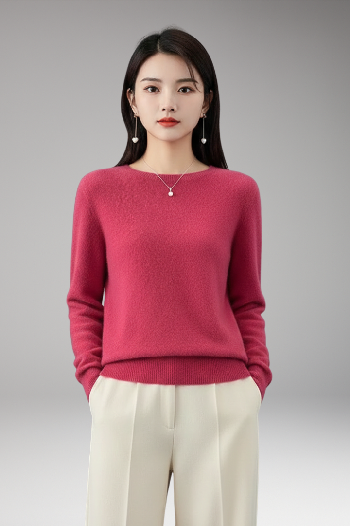 Women's Sweater with O-Neckline and Long Sleeves 9